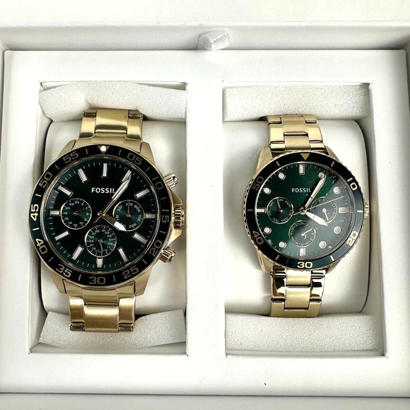 NWT Fossil His and Hers Multifunction Gold-Tone Stainless Steel Watch BQ2754SET - Picture 3 of 14